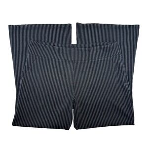 BETABRAND Pintstripe Wide Leg High Rise Dress Pant • 2X Petite • black, white